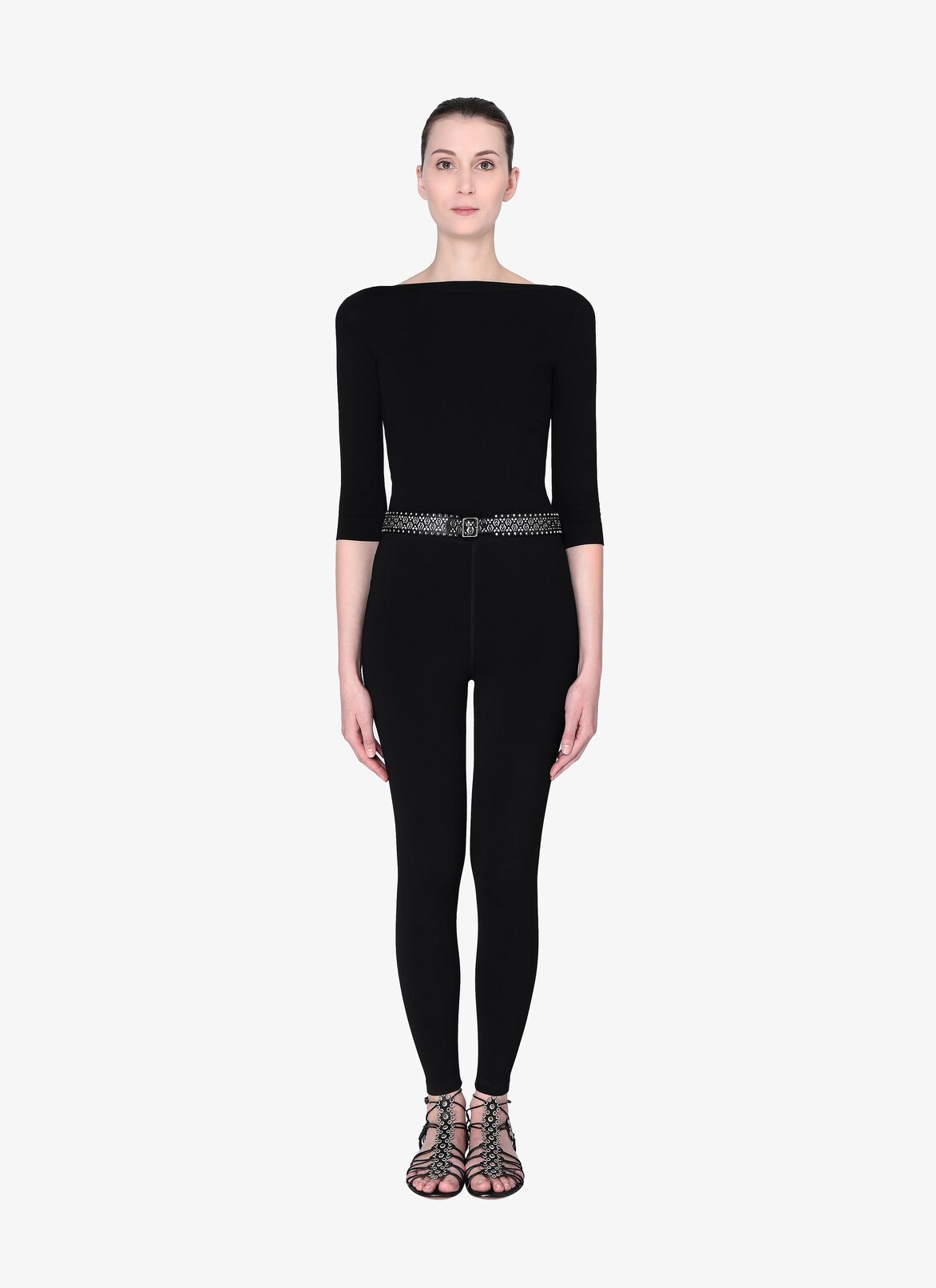 BELT CUIR LUX VERRERIE BLACK/WHITE ALAÏA BLACK/WHITE  BELT CUIR LUX VERRERIE BLACK/WHITE